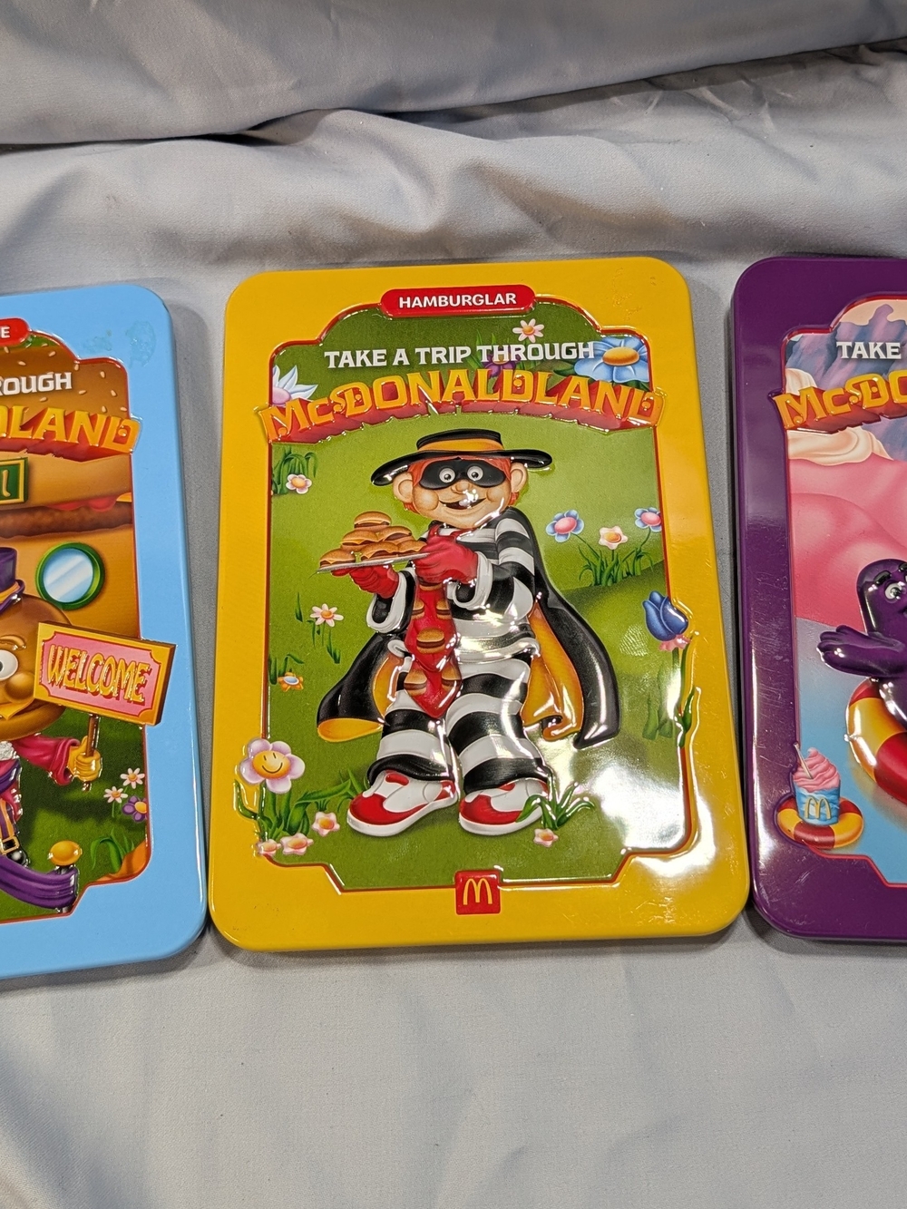 McDonaldland 2025 Hamburglár, Grimace & Mayor McCheese Playset Tins Unused